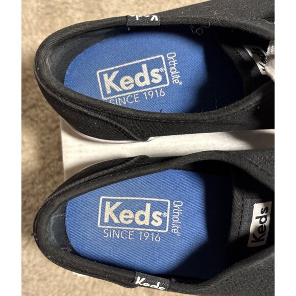Keds Kickstart Sneakers Black Womens Sz 8 Canvas Laces Ortholite Insole WF54684 - Picture 11 of 11